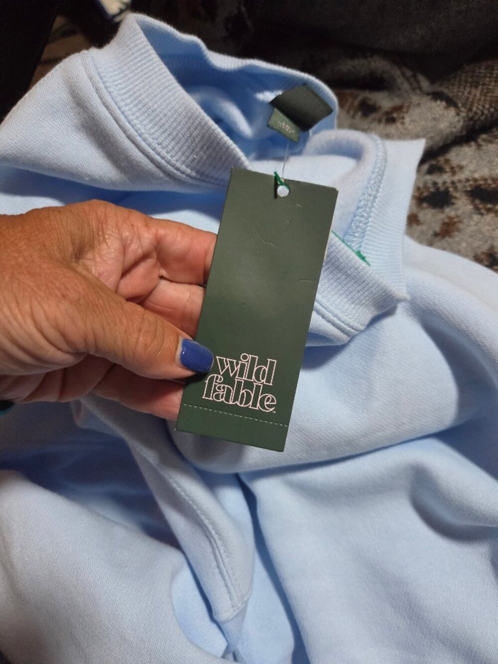 Wild Fable Women's XXL Blue Crewneck Fleece Pullover - Picture 5 of 5